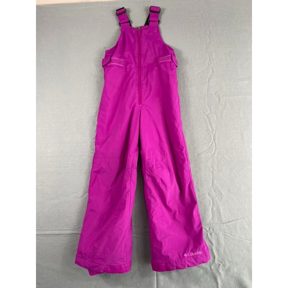 Columbia Ski Bibs Pant Kids XS (6/7Y) Pink Waterproof Insulated Snowboard